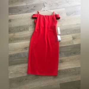 Eliza J Off the shoulder red dress